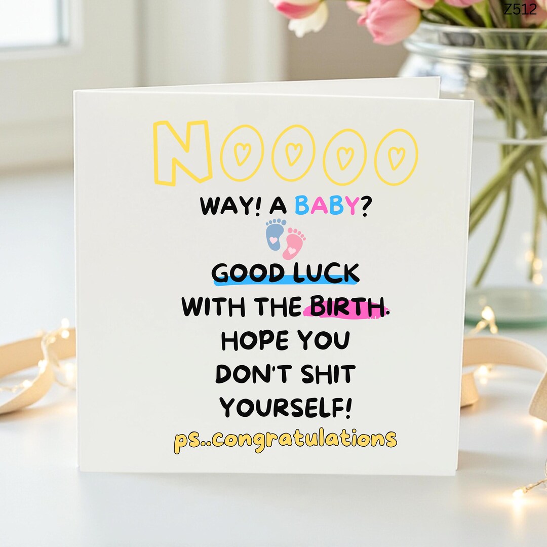 No Way! A Baby? - Humorous Maternity Card - Funny Baby Birth Card for ...