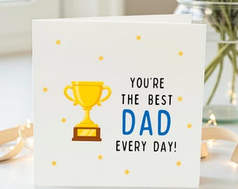 Verjaardagskaart beste vader, trofee vaderkaart, verjaardagskaart vader, vader waarderingskaart, verjaardagskaart van zoon-dochter