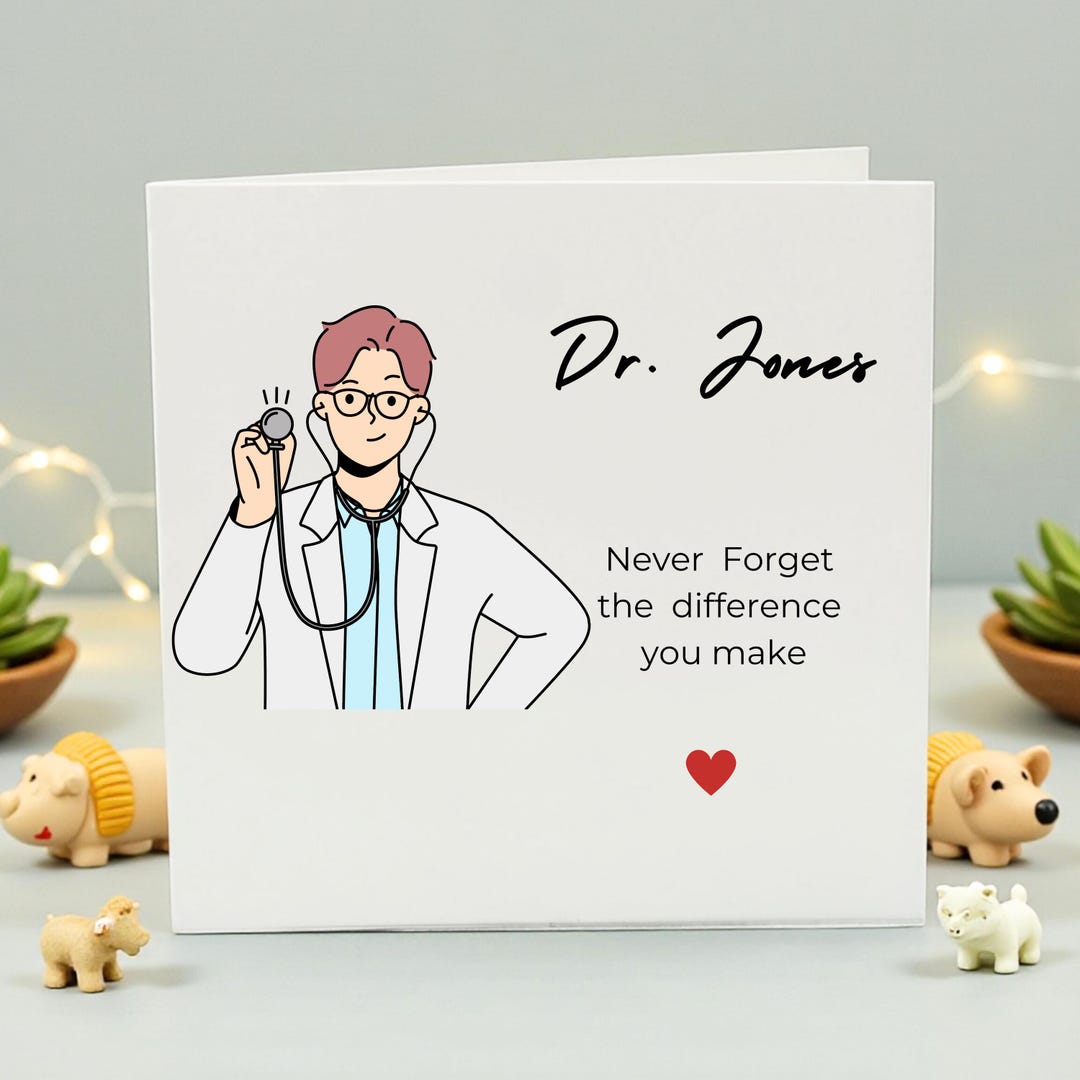 Personalized Doctor Card for Dr. Jones, Motivational Medical ...