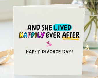 Happy Divorce Day Card - Humorous & Fun Message - Celebrate Freedom with a Funny Divorce Card – Unique Gift for Divorced Friends"