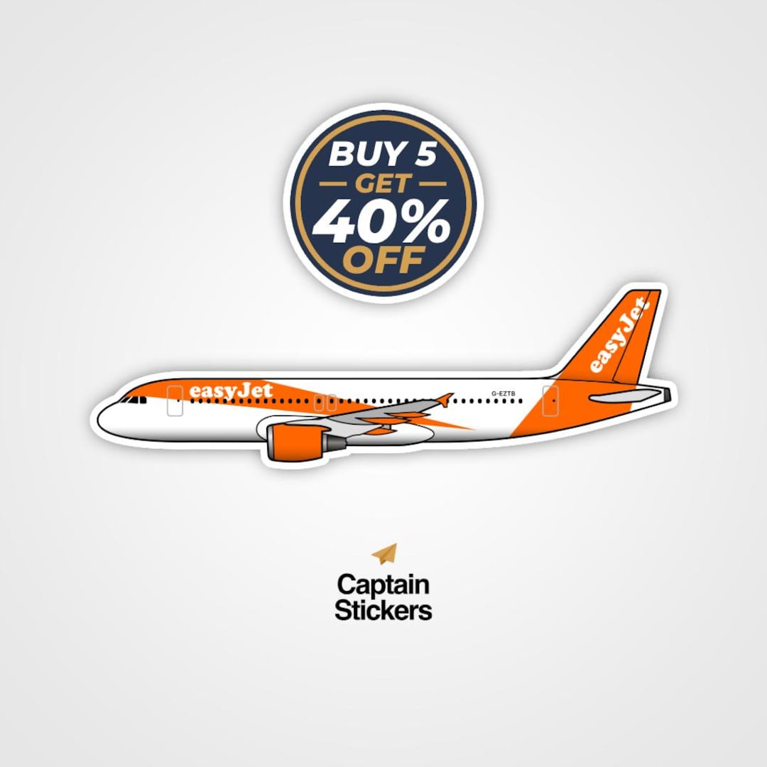 Easyjet Airbus A320-200 Vinyl Sticker – Avgeek Airline Decal – Laptop ...