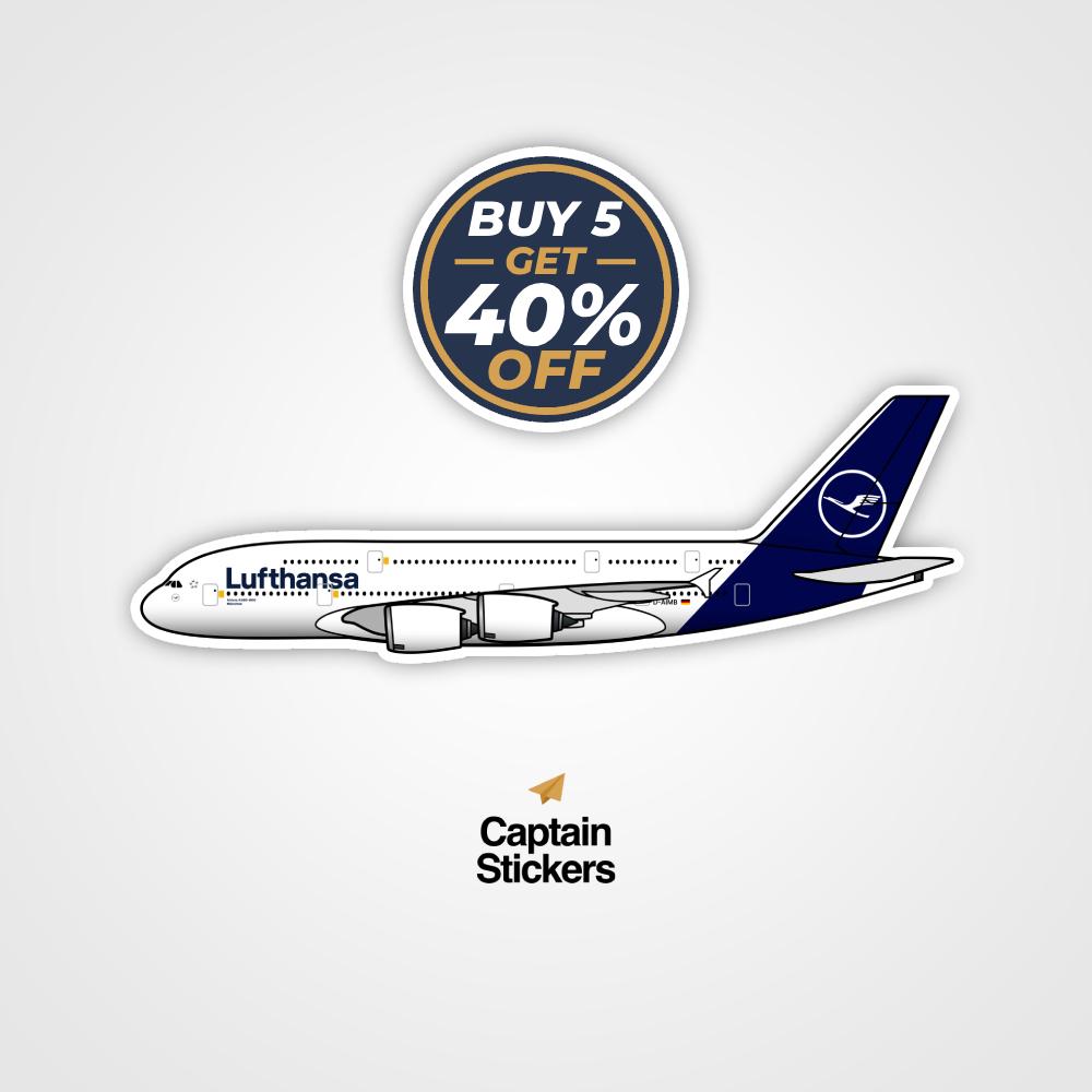 Lufthansa Airbus A380 Vinyl Sticker – Avgeek Airline Decal – Laptop ...