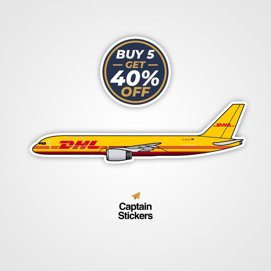 DHL Boeing 757-200 Vinyl Sticker – Avgeek Airline Decal – Laptop ...