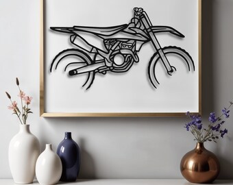 Silueta de moto de cross para pared (SVG), archivo STL para corte láser de motocicleta de motocross, archivos DXF, AI, CDR, PDF y SVG para motociclista todoterreno, descarga digital para decoración de garaje