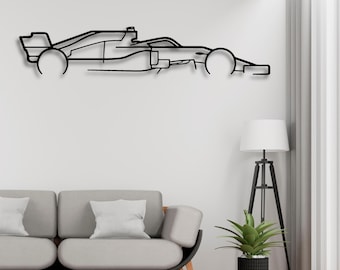 Silueta de coche de Fórmula 1 para pared (SVG), archivo STL para corte láser (arte lineal F1), archivos DXF, AI, CDR, PDF y SVG para carreras, descarga digital para CNC.