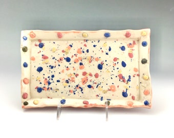 Handcrafted Ceramic Pottery Tray.  Stoneware Pottery Serving Platter