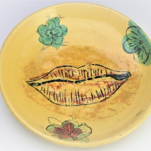 Modern Ceramic Plate With Brightly Colored Eye Catching Design