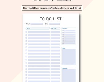 Att göra-lista - Ifyllbar PDF-mall