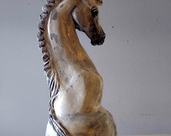Arabian sculpture. 'Silver Ages'. Unique clay sculpture painted with an antique method. Varnished for years of enjoyment.