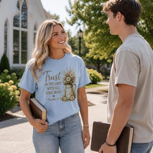 Trust In The Lord Shirt, Proverbs 3:5 Christian Tee, Faith Based Floral Shirt, Religious Gift For Women, Bible Verse Shirt