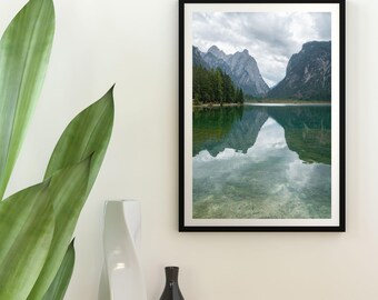 Alpine Lake Photography Print | Mountain Forest Wall Art (Digital Download)