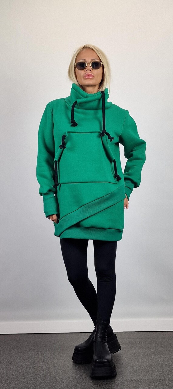 Green Asymmetric Tunic Top