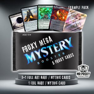 Individuell angefertigtes MTG Proxy Mystery Booster Pack – 5 seltene/Mythische Karten