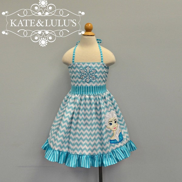 Girls Frozen Elsa dress Size 5 Ready to ship - Frozen Dress - Elsa dress - Frozen Birthday outfit -