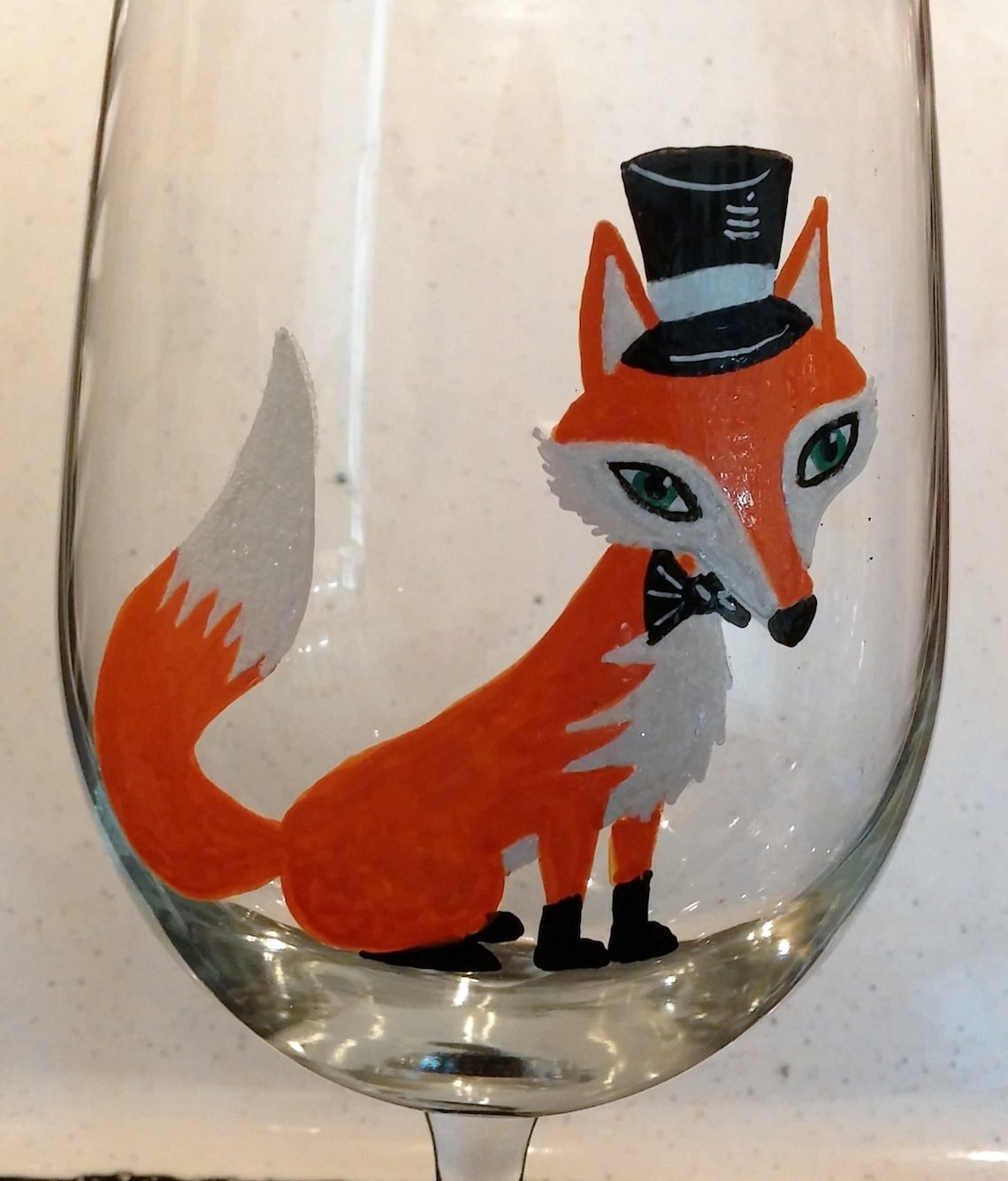 Fox Couple Hand Painted Wine Glasses Etsy