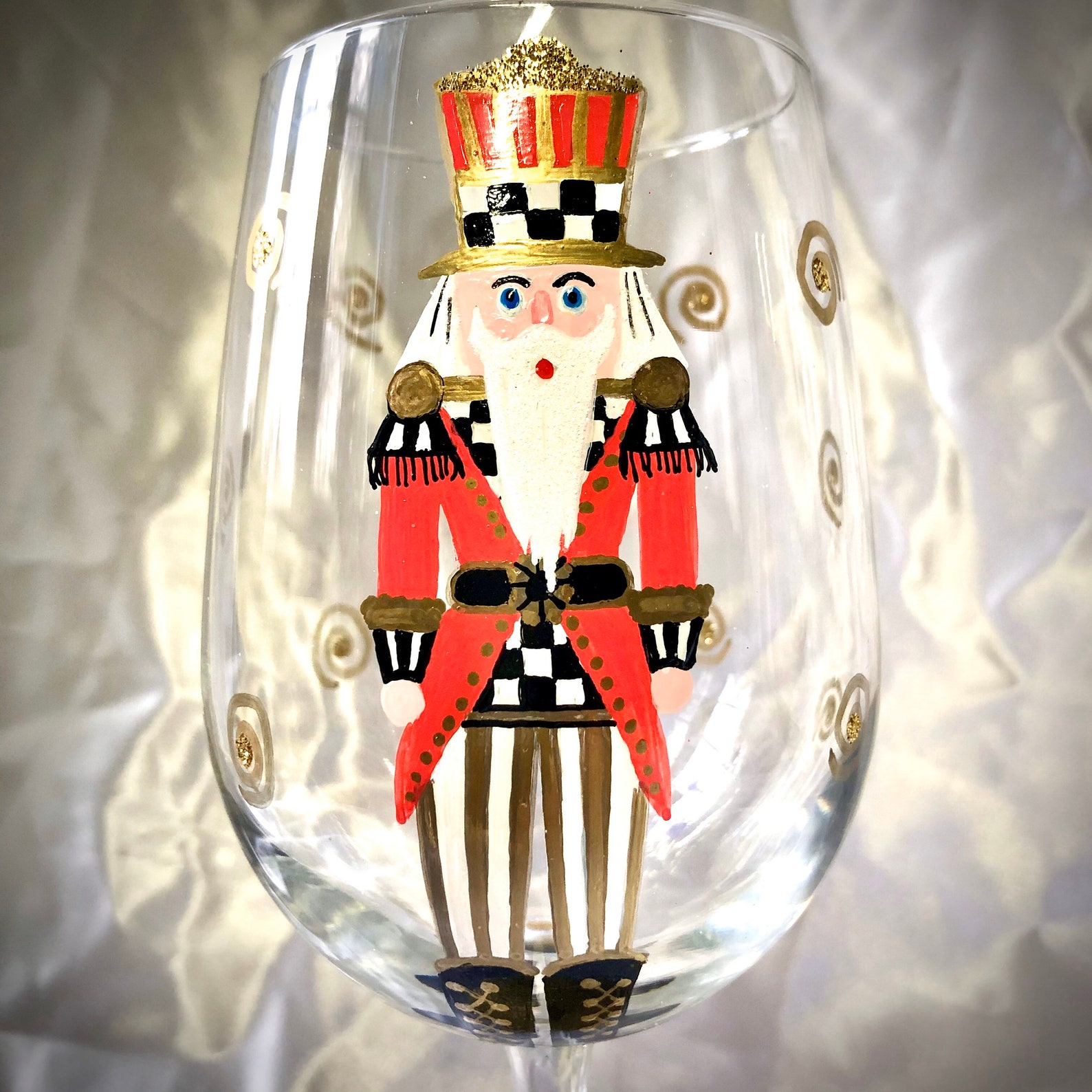 Nutcracker Hand Painted Wine Glasses Etsy