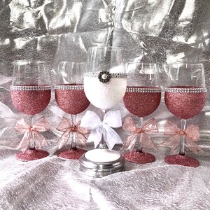 Bride and bridesmaids hand painted wine glasses