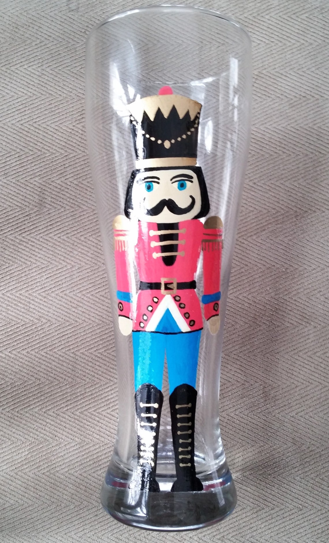 Nutcracker hand painted pilsner glasses Etsy