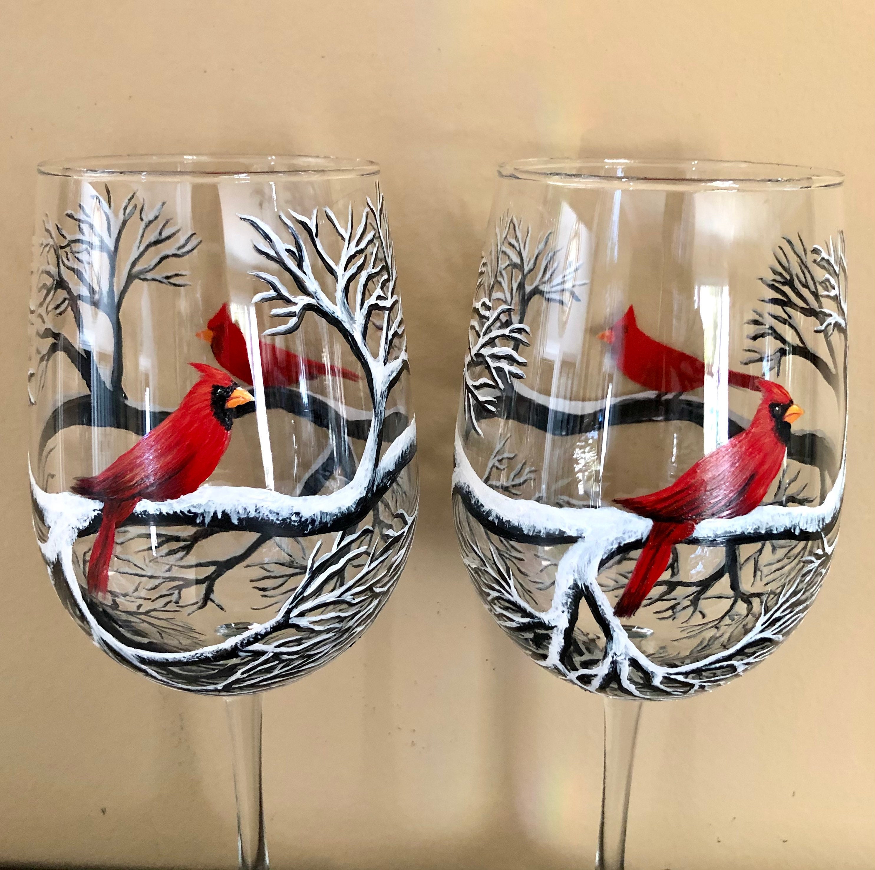 louisville cardinals wine glasses