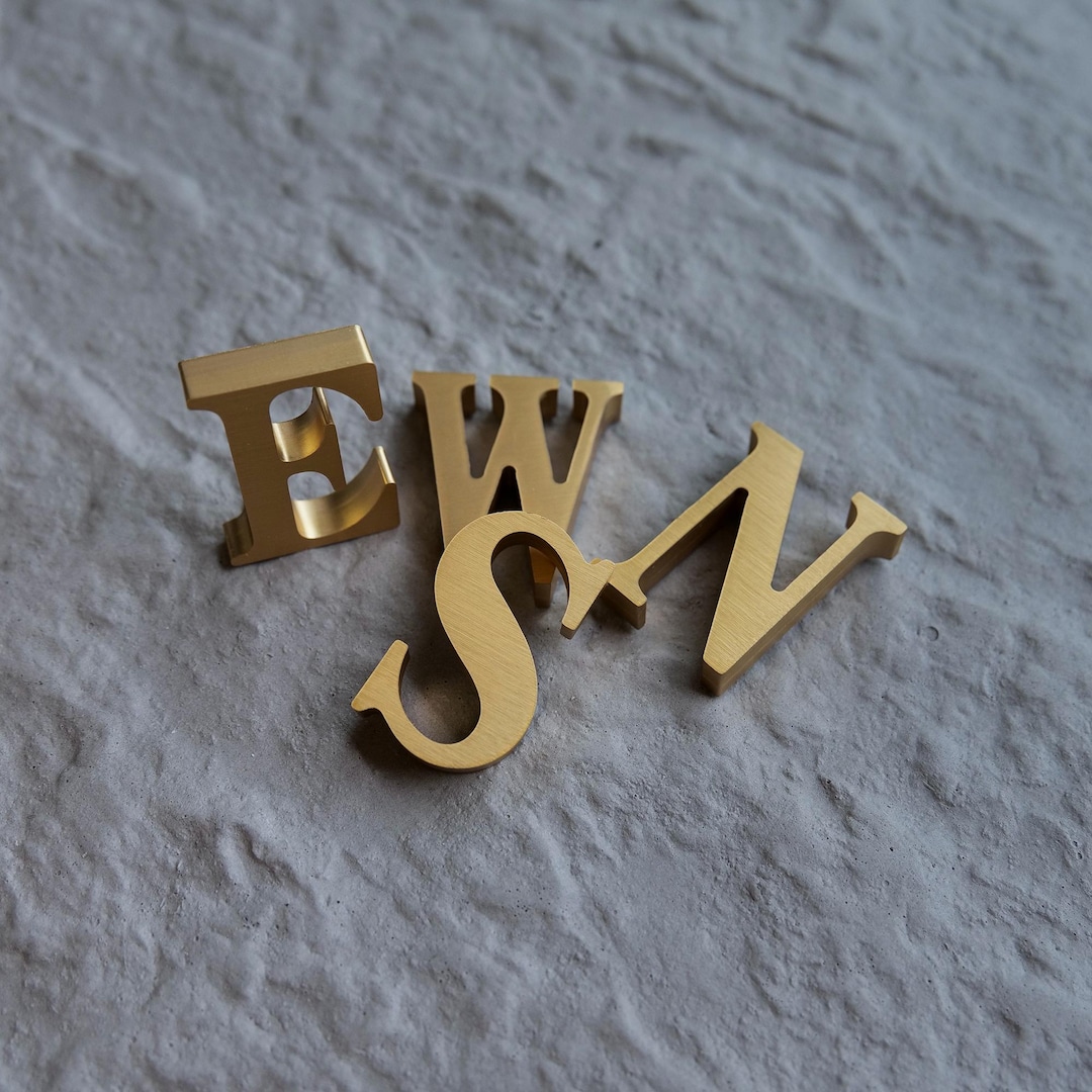 Solid Brass Lettering Custom Solid Brass Letters, Brushed Brass Letters, Personalized Brass ...