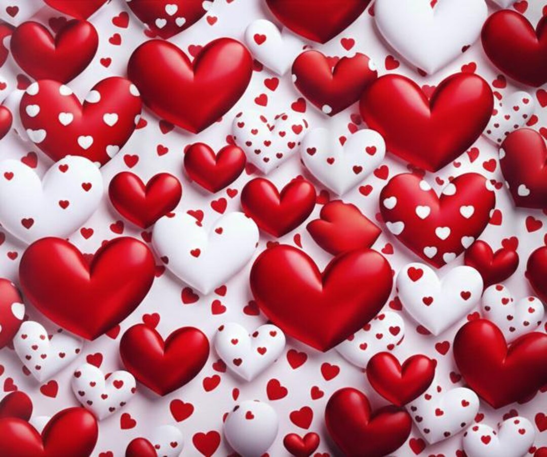 Red and White Heart Pattern Background – Romantic Love Illustration for ...