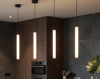 Cylinder LED Pendant Light | Minimalist Tube Hanging Lamp Dining Room Kitchen Island Modern EU