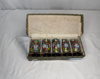 Vintage Cloisonne Vases Set of 5