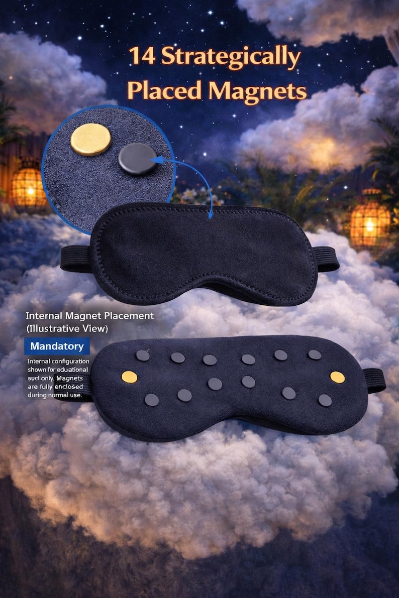Magnetic Eye Mask | 14 Magnet Sleep Mask for Rest, Relaxation & Meditation image 1