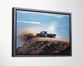 Ken Block Hoonicorn Canvas Art: Pikes Peak Climbkhana Wall Decor