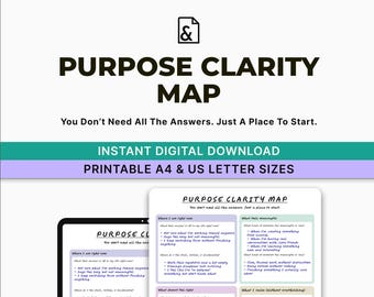 Mapa de Claridad de Propósito, Dirección de Vida, Diario de Autodescubrimiento (Descarga Digital)