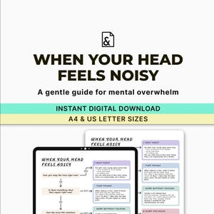 When Your Head Feels Noisy | Calm Flowchart for Overwhelm, Focus & Mental Clarity (Printable PDF)