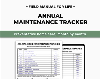 Annual Home Maintenance Tracker | Preventative Home Care Schedule (Digital Download)
