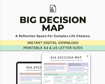 Mapa de decisiones importantes para imprimir / Hoja de trabajo para la claridad en las decisiones / Planificador de elecciones de vida en PDF