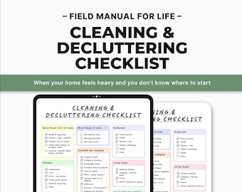 Lista de verificación imprimible para limpieza y orden / Organización minimalista del hogar (PDF)