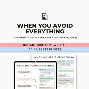 When You Avoid Everything Printable PDF | Procrastination Help Worksheet | Executive Dysfunction Tool | Navigation Path