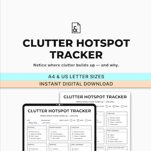 Rastreador de puntos de desorden imprimible / Planificador de orden en PDF / Hoja de trabajo para la organización del hogar / Herramienta de limpieza para el TDAH