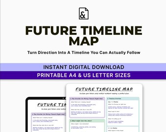 Mapa de la línea de tiempo futura / Hoja de trabajo para la planificación de vida (Descarga digital)