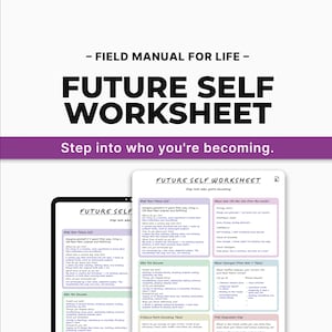 Future Self Worksheet | Life Direction, Identity Planner (Printable PDF)