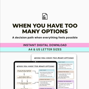Hoja de trabajo para la parálisis de decisiones/Ruta de navegación, ayuda para el TDAH (Descarga en PDF tamaño A4/Carta de EE. UU.)