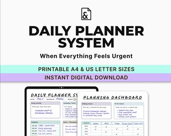 Planificador diario imprimible – Cuando todo parece urgente / Sistema de enfoque simple (PDF)