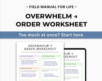 Overwhelm Worksheet Printable – When Your Mind Feels Overloaded | Overthinking Reset PDF