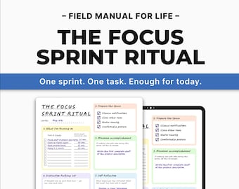Fokus Sprint Ritual Printable | A4 & US Letter