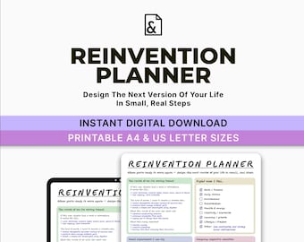 Hoja de trabajo para la reinvención personal: reinicio de vida, diario de crecimiento personal (descarga digital)