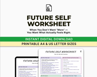 Hoja de trabajo para el futuro / Planificador de identidad y dirección vital (PDF imprimible)