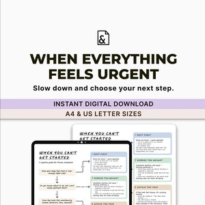 När allt känns brådskande – Flödesschema för beslut om stresslindring | Lugn under press | ADHD-vänlig utskrivbar PDF