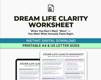 Hoja de trabajo para clarificar la vida de tus sueños / Planificador de dirección vital (Descarga en PDF)