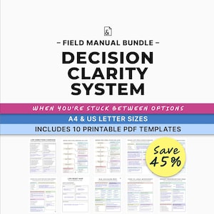 Decision Clarity System Printable | Life Direction Planner Bundle | Overthinking & Big Choice Worksheets