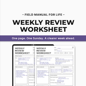 Hoja de trabajo de revisión semanal: Administración de la vida, Registro de hábitos (PDF imprimible, tamaño A4/Carta de EE. UU.)