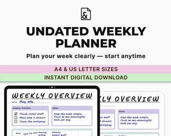 Planificador semanal sin fecha: un diseño flexible para cualquier semana