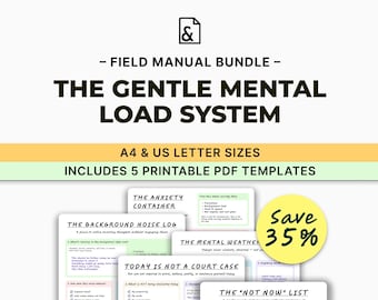 Paquete de Carga Mental Suave / Herramientas para la Ansiedad y la Claridad (PDF imprimible)